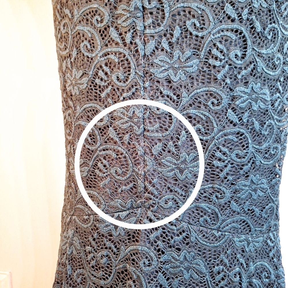 🌿SOLD🌿Lulu's Lovely Allure Deep Teal Lace Gown - Picture 10 of 10